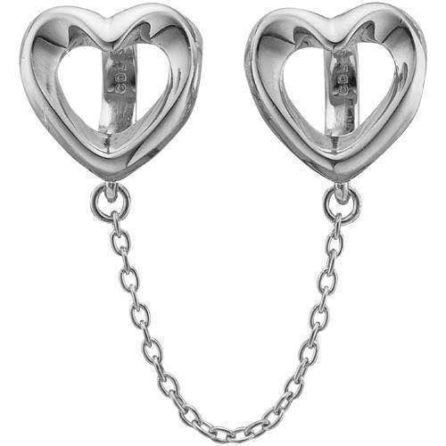 Image of sølv Collect armbånds charm Safety hearts sikkerhedslås med hjerter fra Christina Collect